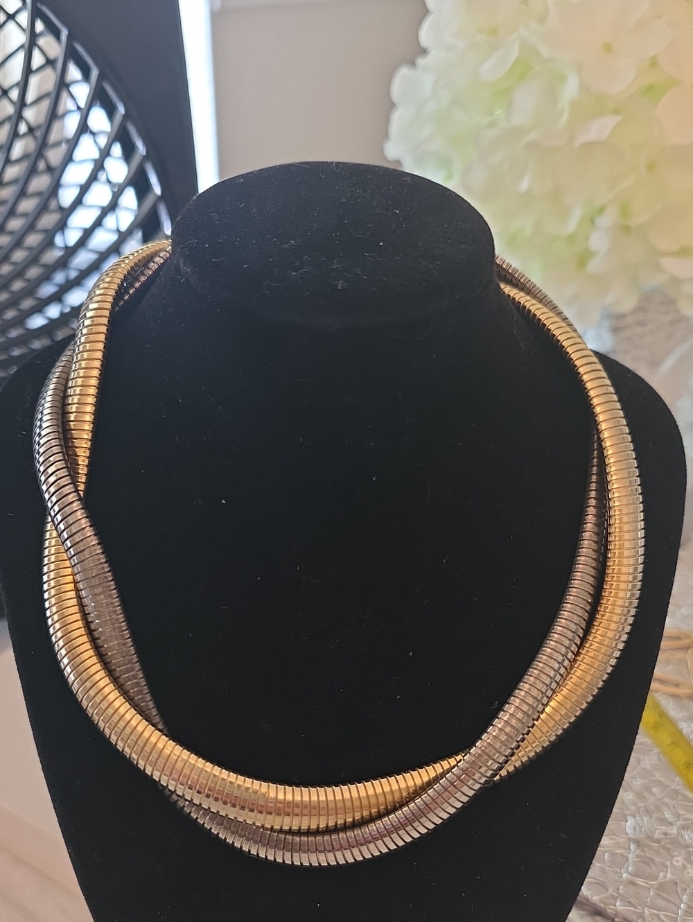Vintage Gold and Silver Twisted Collar Necklace